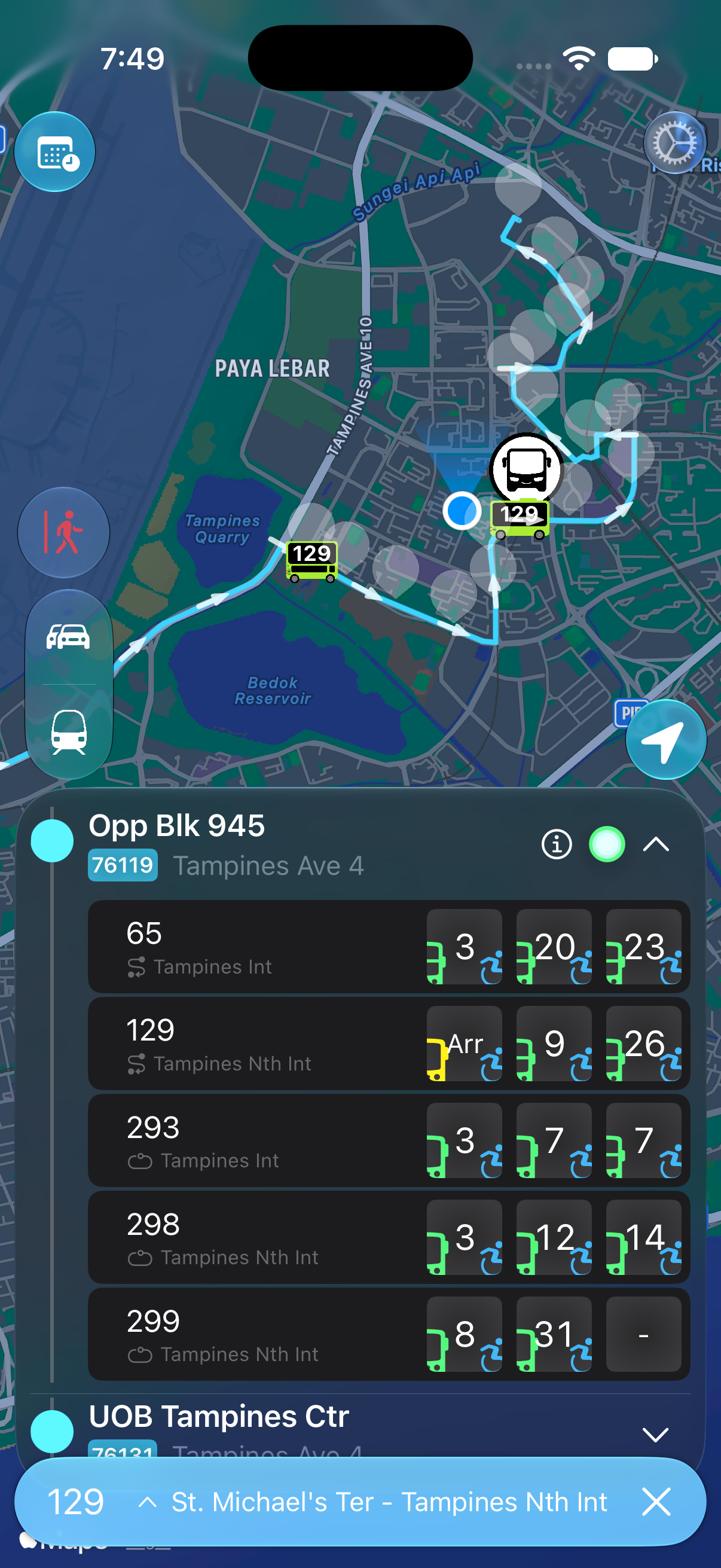 Check the stop order on a BusSing bus route